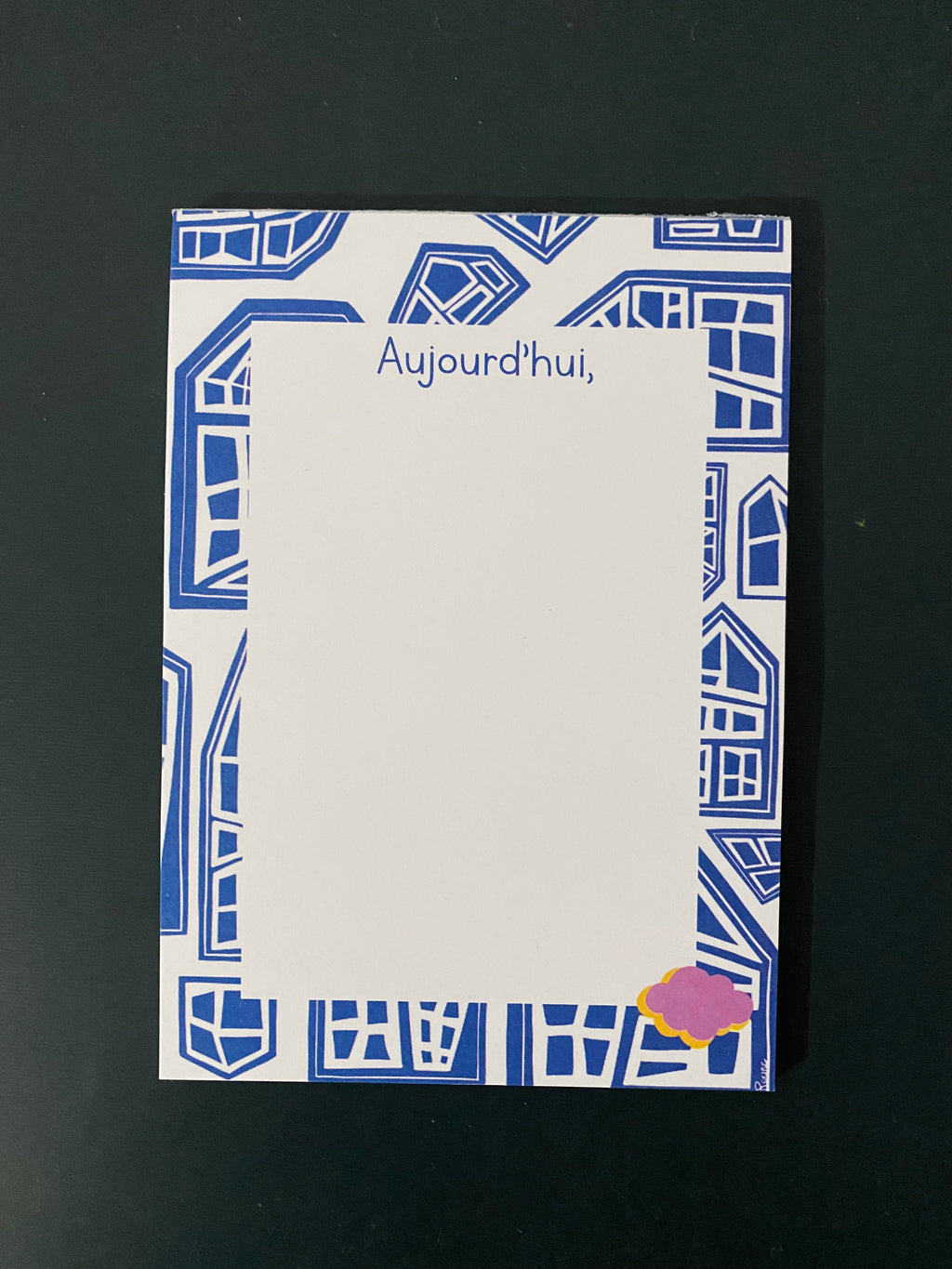 Bloc notes immeuble - bleu