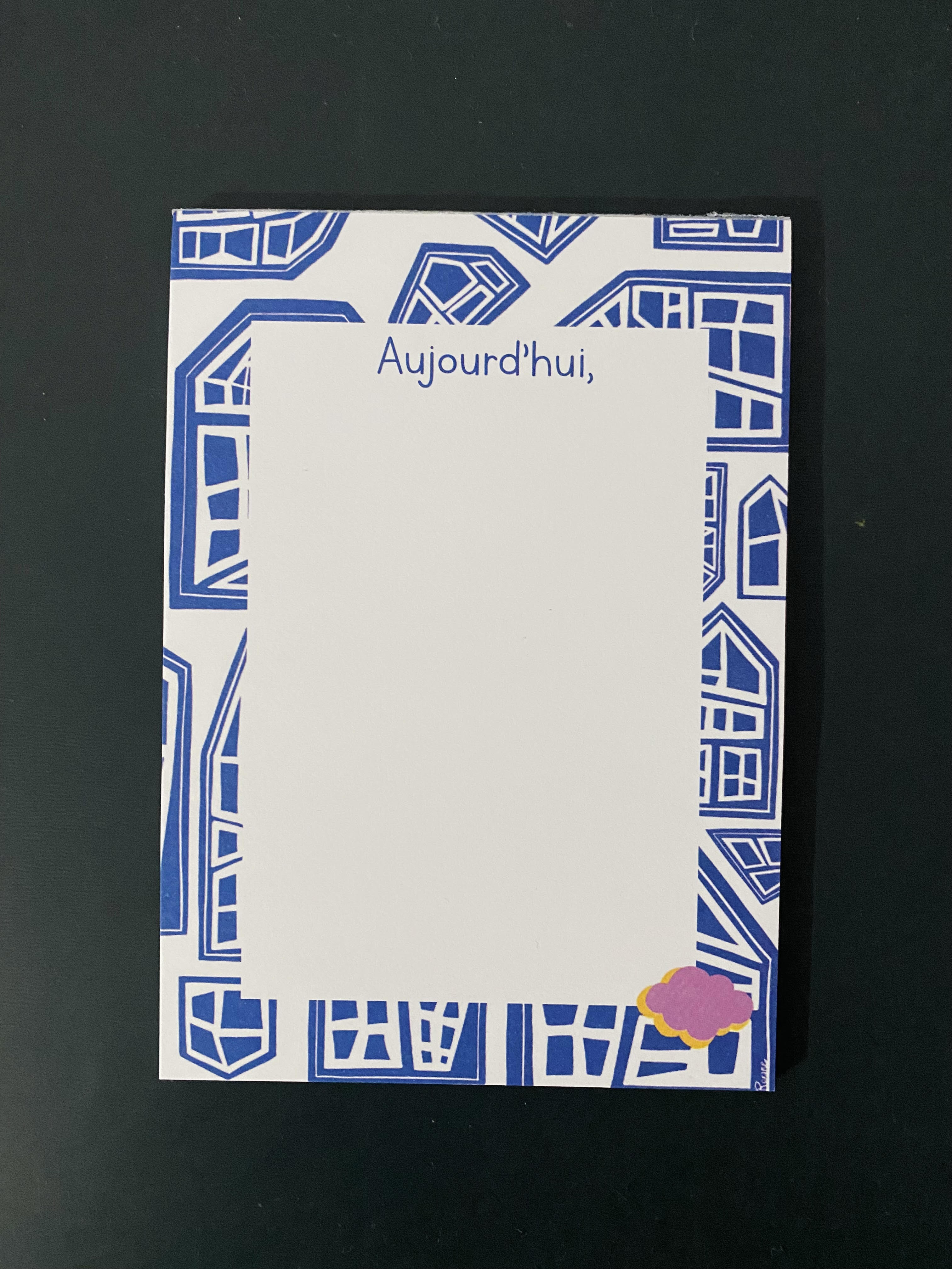 Bloc notes immeuble - bleu